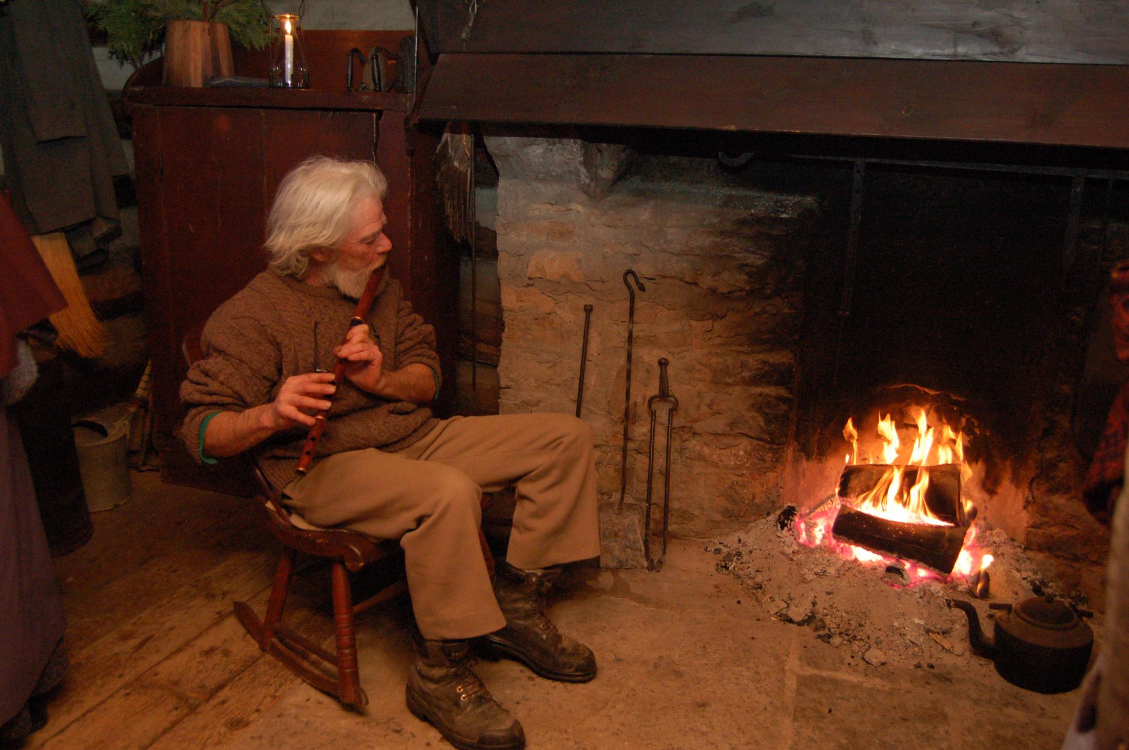 Dan McGee in the Log Cabin