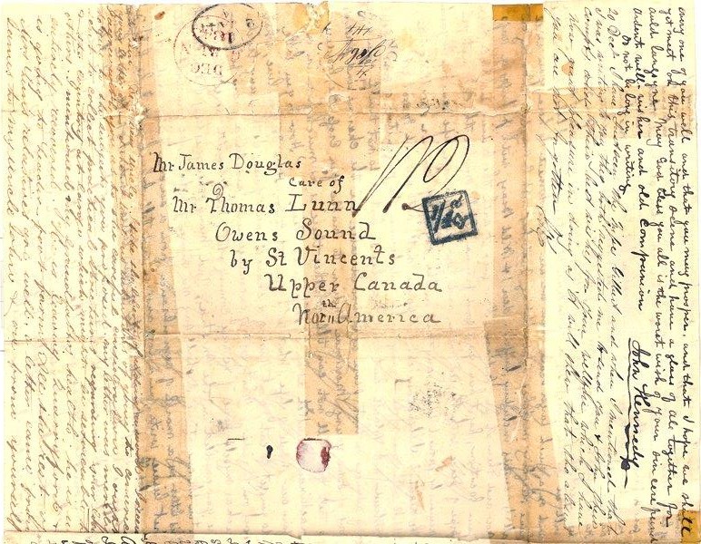 Letter front John Kennedy to James Douglas