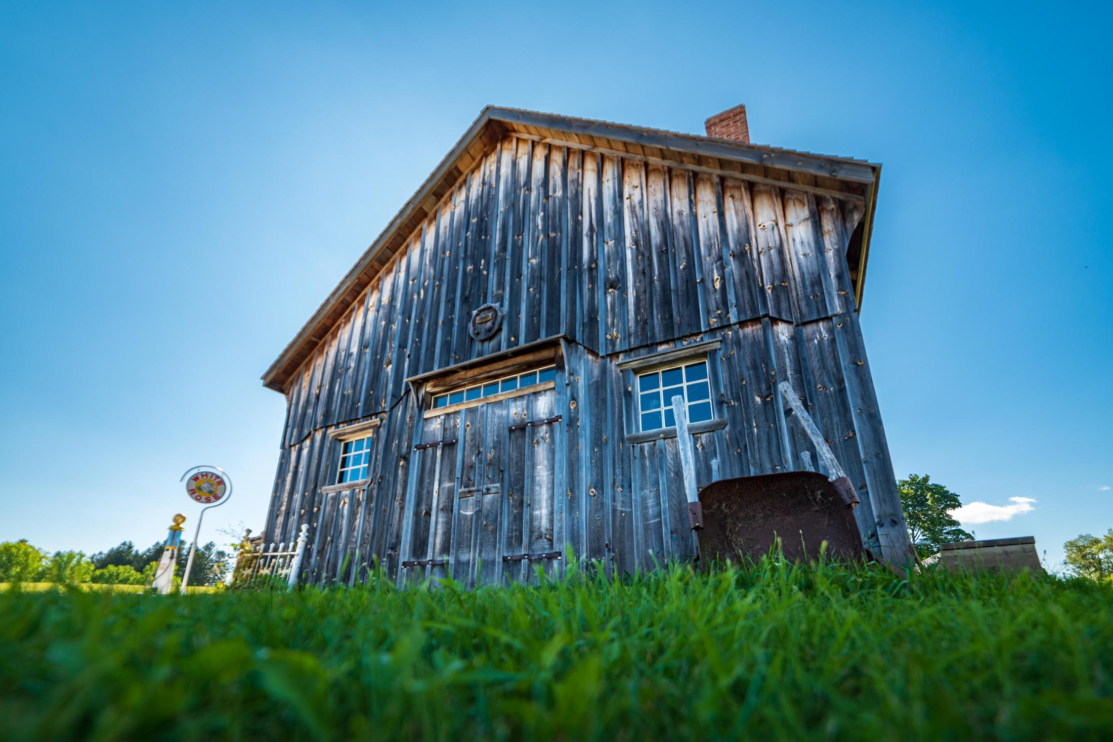 Low angle view of the George Rice blacksmith shop