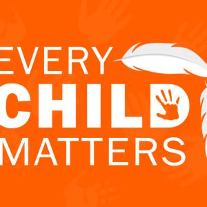 White text against orange background reading Every Child Matters